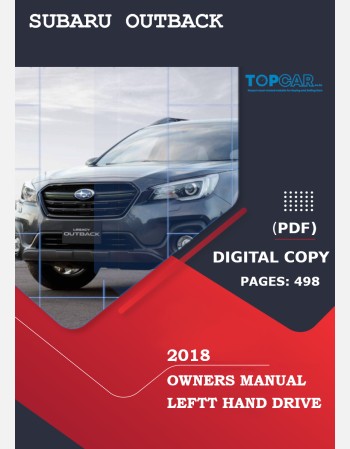 subaru outback 2018 owners manual